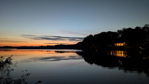 Lake Ancia. Lithuania. Autumn sunset.